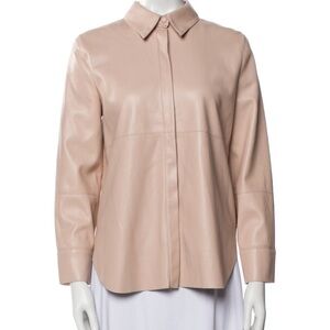 Nanushka Blush faux leather shirt